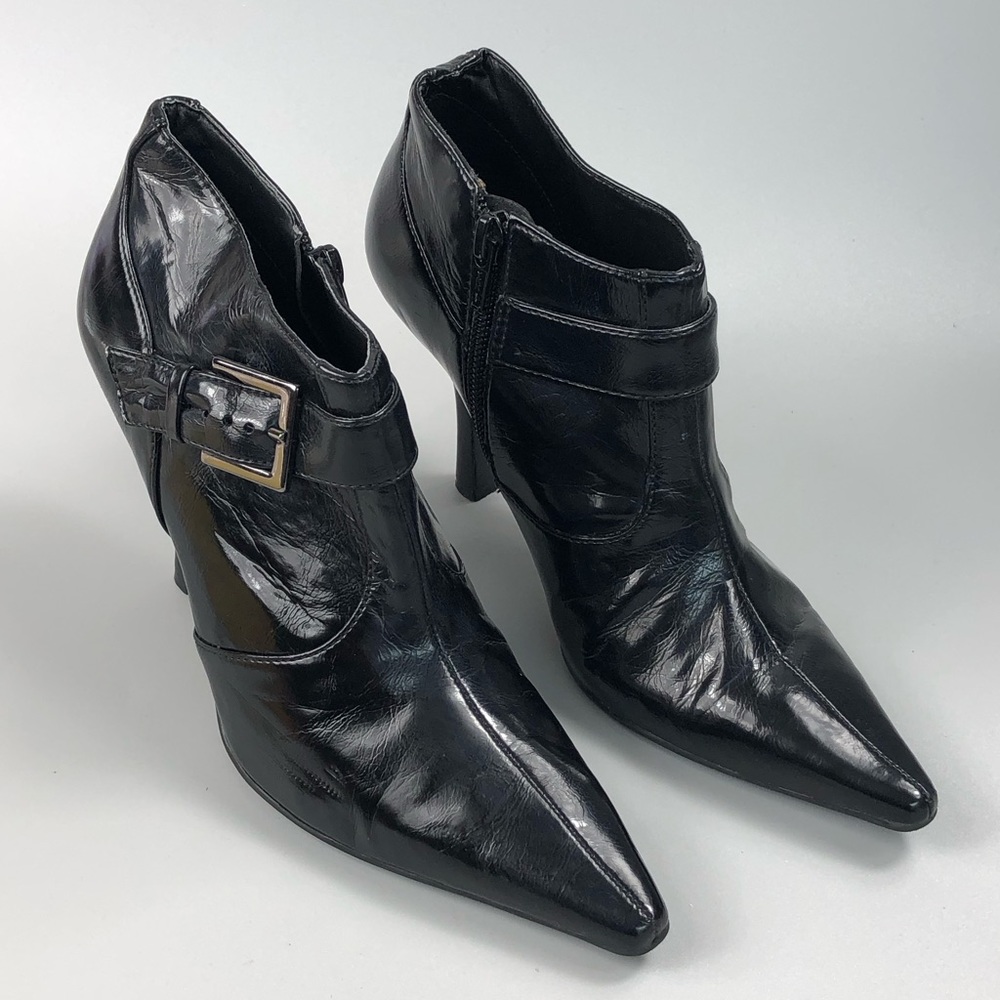 Gianni Bini Black Pointed Toe Ankle Booties Size 6M - Picture 6 of 13